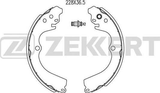 Zekkert BK-4040 - Комплект тормозных колодок, барабанные avtokuzovplus.com.ua