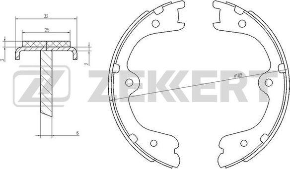 Zekkert BK-4047 - Комплект тормозных колодок, барабанные autodnr.net