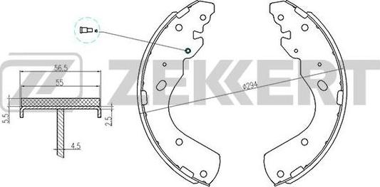 Zekkert BK-4050 - Комплект тормозных колодок, барабанные autodnr.net