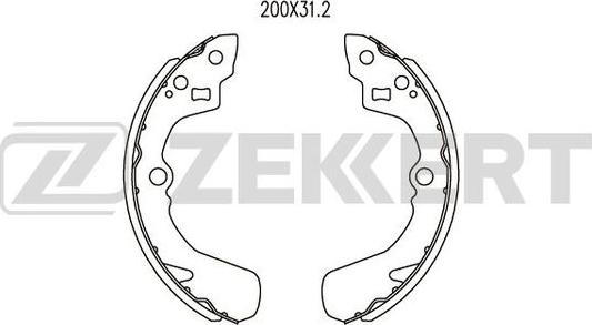 Zekkert bk-4090 - Комплект тормозных колодок, барабанные autodnr.net