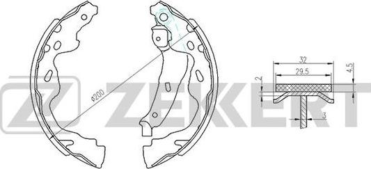 Zekkert bk-4098 - Комплект тормозных колодок, барабанные autodnr.net