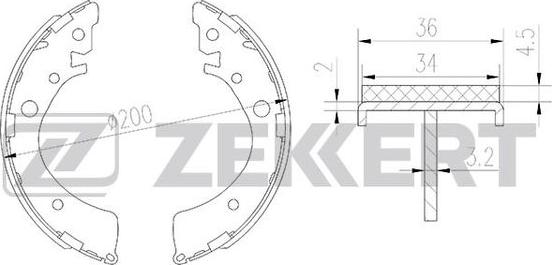 Zekkert BK-4103 - Комплект тормозных колодок, барабанные autodnr.net
