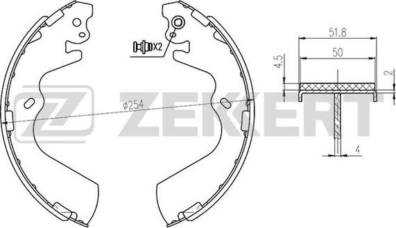 Zekkert BK-4113 - Комплект гальм, барабанний механізм autocars.com.ua