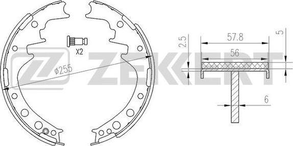 Zekkert BK-4119 - Комплект гальм, барабанний механізм autocars.com.ua