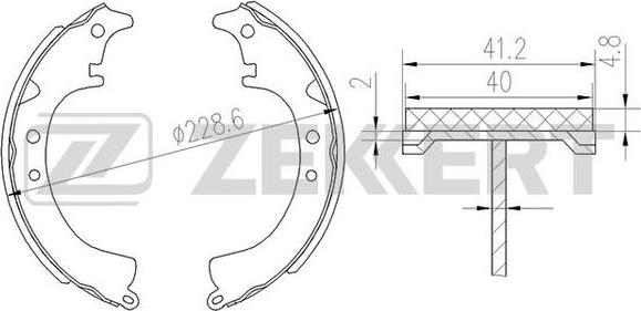 Zekkert bk-4122 - Комплект тормозных колодок, барабанные autodnr.net