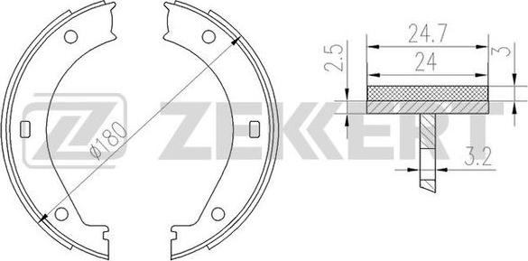 Zekkert bk-4135 - Комплект тормозных колодок, барабанные autodnr.net