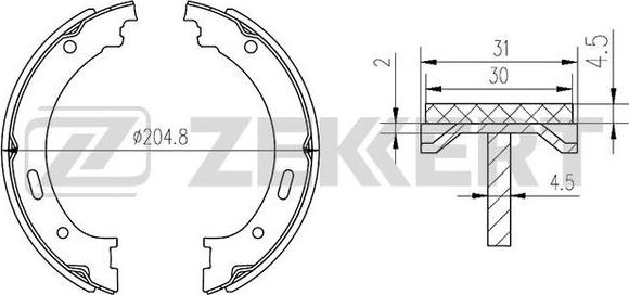 Zekkert BK-4146 - Комплект тормозных колодок, барабанные autodnr.net