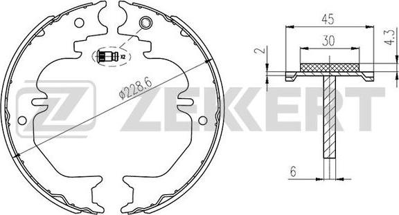 Zekkert BK-4147 - Комплект гальм, барабанний механізм autocars.com.ua