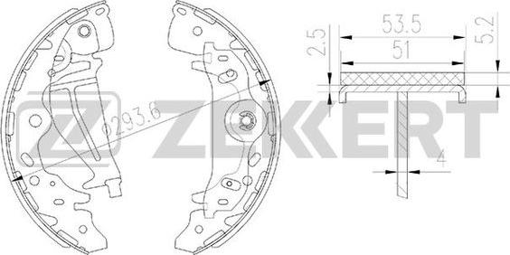 Zekkert BK-4159 - Комплект тормозных колодок, барабанные autodnr.net