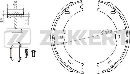 Zekkert BK-4166 - Комплект тормозных колодок, барабанные autodnr.net