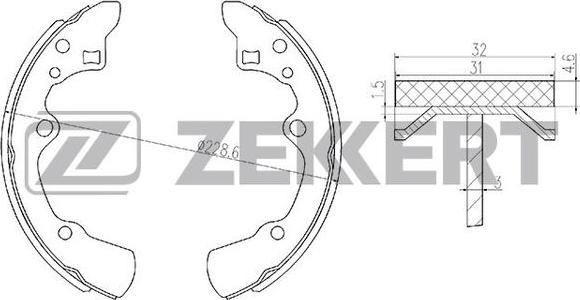 Zekkert BK-4169 - Комплект гальм, барабанний механізм autocars.com.ua