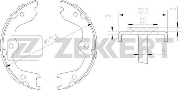 Zekkert BK-4171 - Комплект тормозных колодок, барабанные autodnr.net