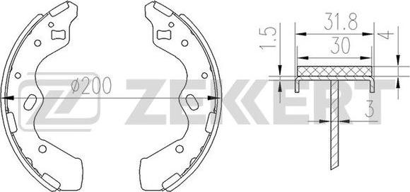 Zekkert BK-4172 - Колодки торм. бараб. задн. Kia Avella 95-  Mazda Demio 98- autodnr.net