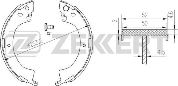 Zekkert BK-4174 - Комплект тормозных колодок, барабанные autodnr.net