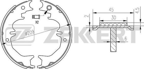 Zekkert BK-4183 - Комплект тормозных колодок, барабанные autodnr.net