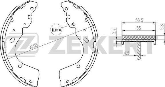 Zekkert BK-4184 - Комплект гальм, барабанний механізм autocars.com.ua