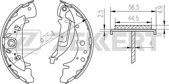 Zekkert BK-4187 - Комплект тормозных колодок, барабанные avtokuzovplus.com.ua