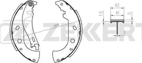 Zekkert BK-4293 - Комплект тормозных колодок, барабанные avtokuzovplus.com.ua