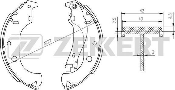 Zekkert BK-4299 - Комплект гальм, барабанний механізм autocars.com.ua