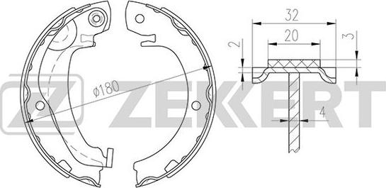 Zekkert BK-4318 - Комплект тормозных колодок, барабанные autodnr.net