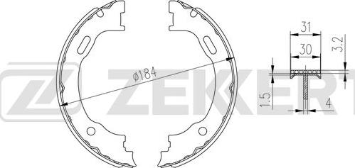 Zekkert BK-4325 - Комплект тормозных колодок, барабанные autodnr.net