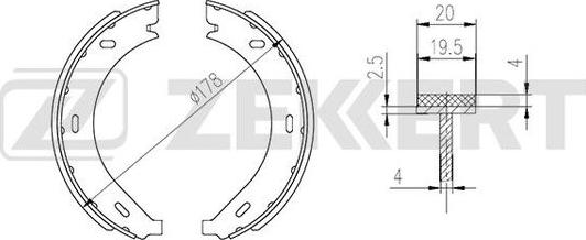 Zekkert BK-4332 - Комплект тормозных колодок, барабанные autodnr.net