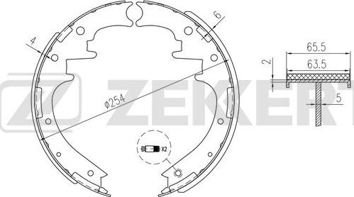 Zekkert BK-4346 - Комплект гальм, барабанний механізм autocars.com.ua