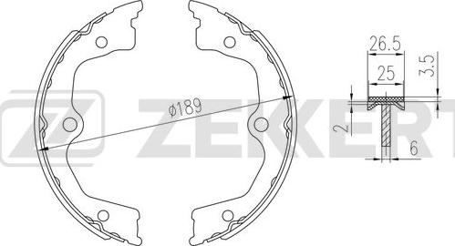 Zekkert BK-4350 - Комплект тормозных колодок, барабанные avtokuzovplus.com.ua