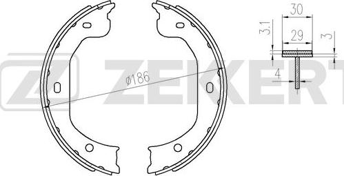 Zekkert BK-4354 - Комплект тормозных колодок, барабанные autodnr.net