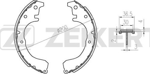 Zekkert BK-4355 - Комплект тормозных колодок, барабанные autodnr.net