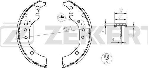 Zekkert BK-4356 - Комплект тормозных колодок, барабанные avtokuzovplus.com.ua