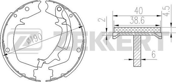 Zekkert BK-4451 - Комплект тормозных колодок, барабанные autodnr.net