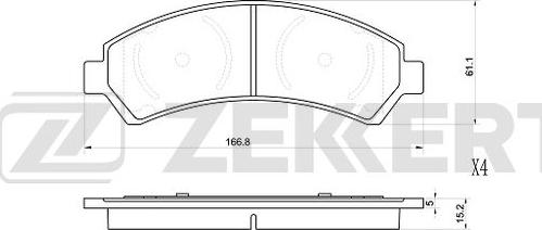 Zekkert BS-1006 - Гальмівні колодки, дискові гальма autocars.com.ua