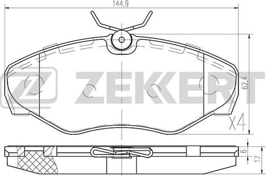 Zekkert BS-1007 - Гальмівні колодки, дискові гальма autocars.com.ua