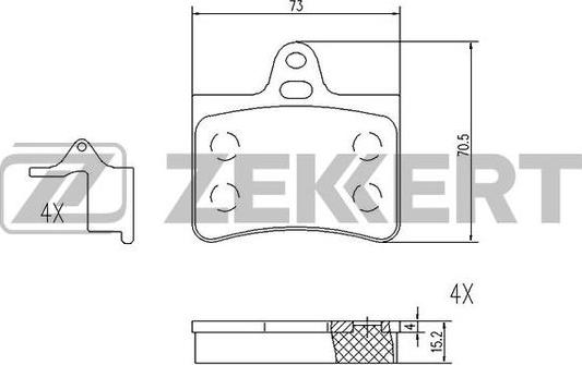 Zekkert BS-1020 - Гальмівні колодки, дискові гальма autocars.com.ua