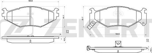 Zekkert BS-1025 - Тормозные колодки, дисковые, комплект autodnr.net