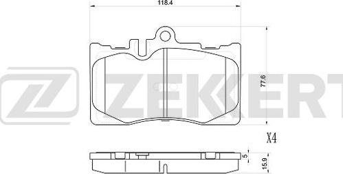 Zekkert BS-1032 - Тормозные колодки, дисковые, комплект avtokuzovplus.com.ua