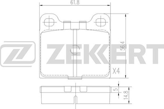 Zekkert BS-1049 - Тормозные колодки, дисковые, комплект autodnr.net