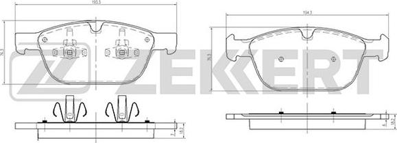 Zekkert BS-1053 - Тормозные колодки, дисковые, комплект autodnr.net