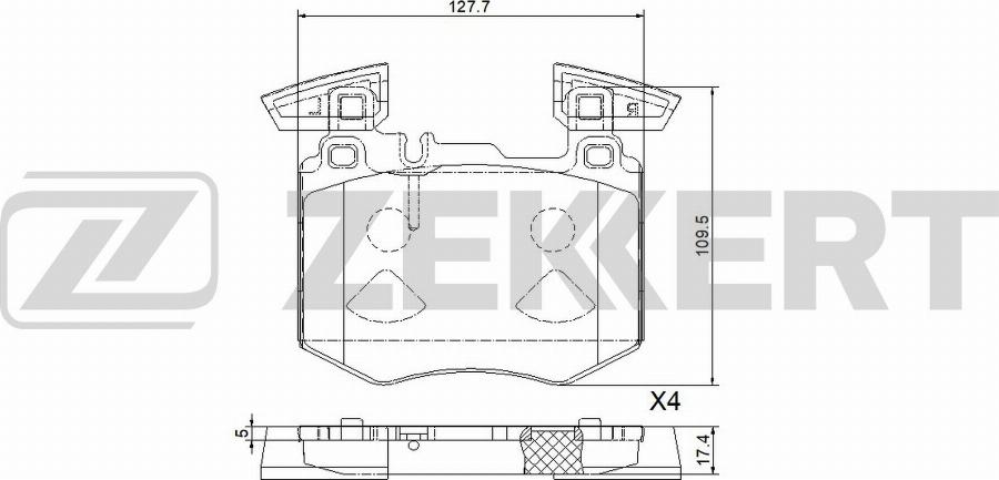 Zekkert BS-1054 - Тормозные колодки, дисковые, комплект avtokuzovplus.com.ua