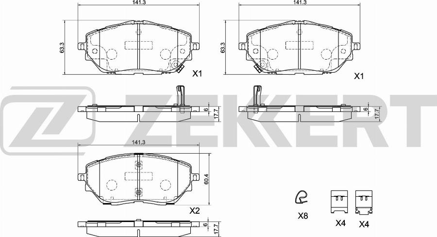 Zekkert BS-1056 - Тормозные колодки, дисковые, комплект autodnr.net