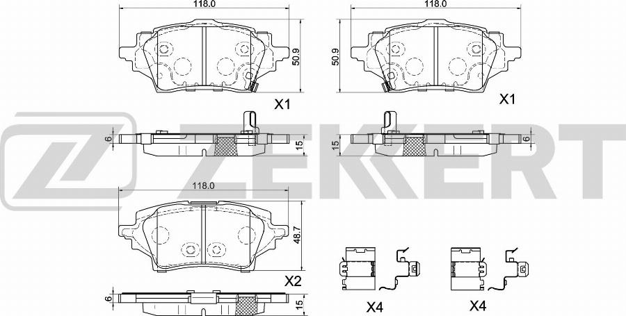 Zekkert BS-1060 - Тормозные колодки, дисковые, комплект autodnr.net