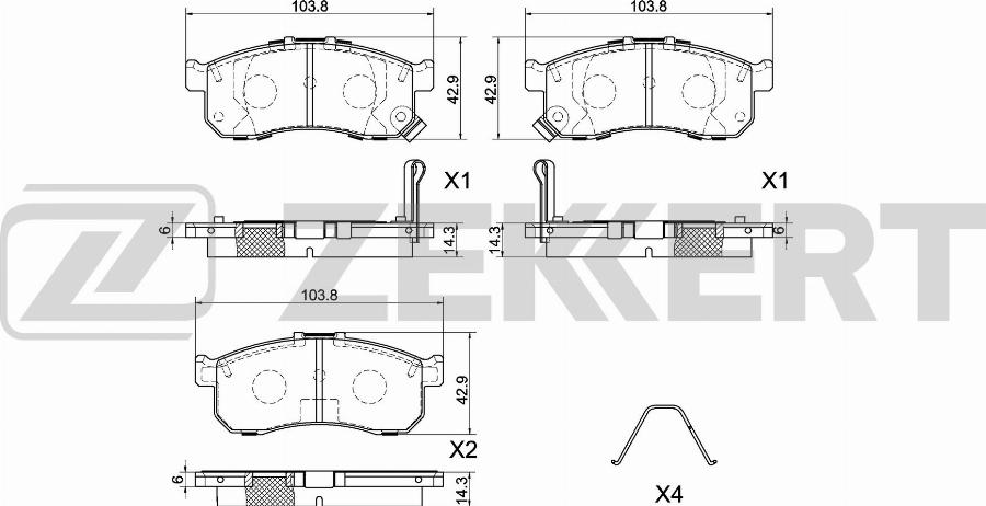 Zekkert BS-1063 - Гальмівні колодки, дискові гальма autocars.com.ua