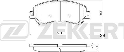 Zekkert BS-1080 - Тормозные колодки, дисковые, комплект autodnr.net