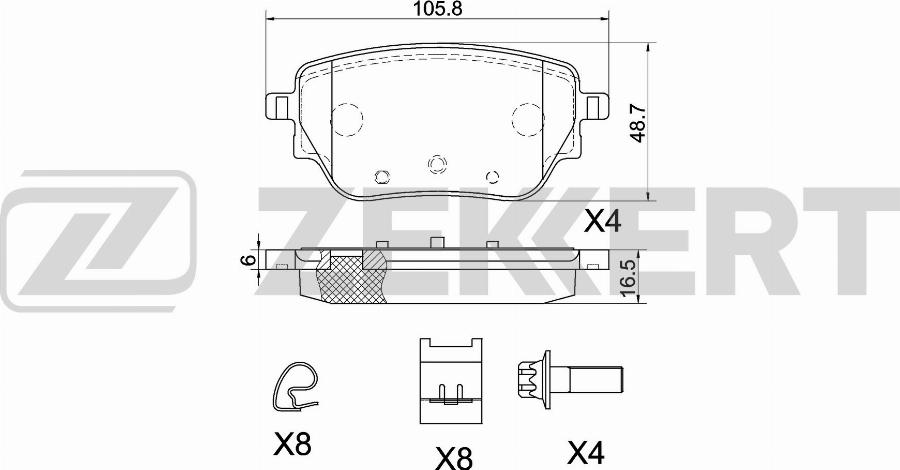 Zekkert BS-1082 - Тормозные колодки, дисковые, комплект autodnr.net