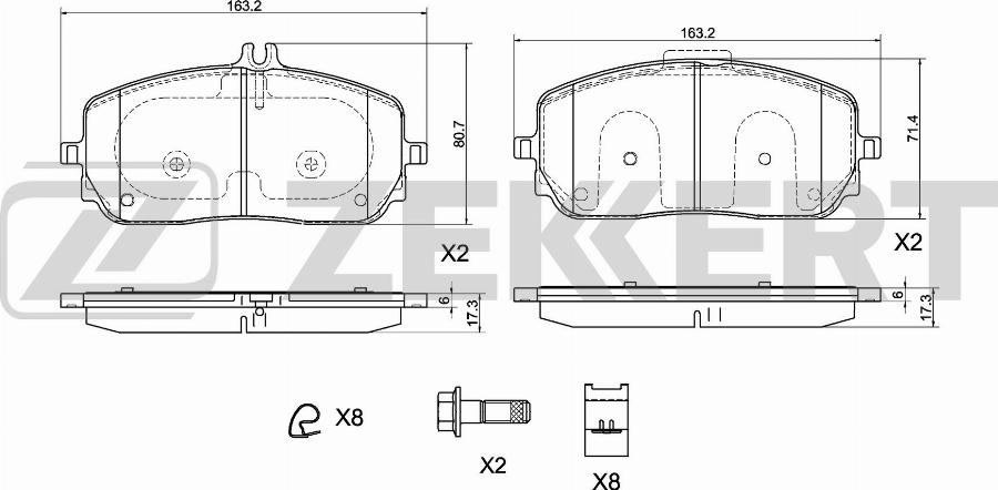 Zekkert BS-1083 - Тормозные колодки, дисковые, комплект autodnr.net