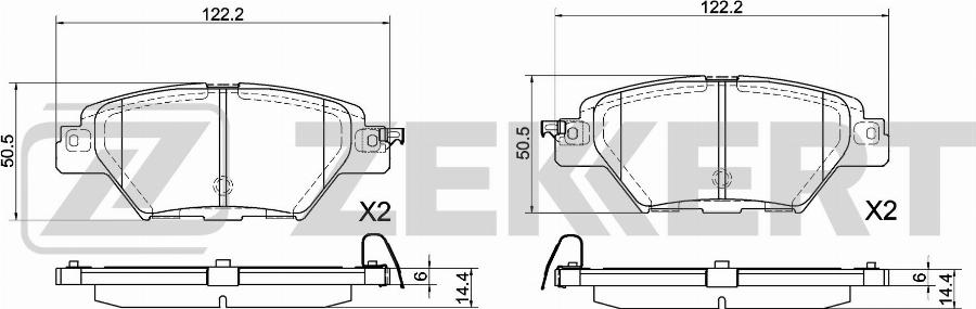 Zekkert BS-1085 - Тормозные колодки, дисковые, комплект autodnr.net