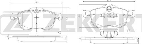 Zekkert BS-1087 - Тормозные колодки, дисковые, комплект autodnr.net