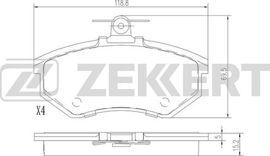 Zekkert BS-1097 - Тормозные колодки, дисковые, комплект avtokuzovplus.com.ua