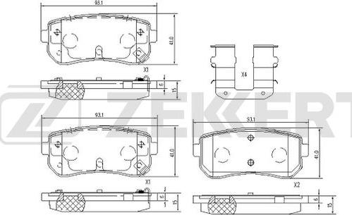 Zekkert BS-1099 - Колодки торм. диск. задн. Kia Optima IV 15-  Picanto II 11-  Seltos 19-  Soul II 14-  Hyundai Creta autodnr.net